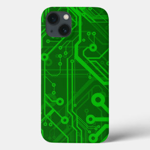 iPhone 13 Coque Motif de carte électronique de vert