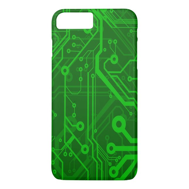 Coques Case-Mate iPhone Motif de carte électronique de vert (Dos)
