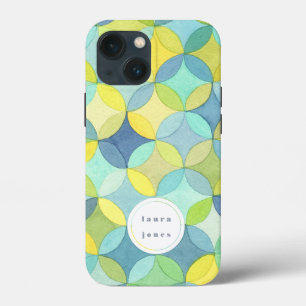 Case-Mate iPhone Case Motif de cercles à l'aquarelle avec nom personnali