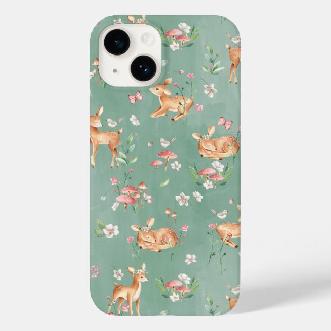 Coques Case-Mate iPhone Motif de cerfs à l'aquarelle (Verso)