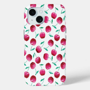 Coque Pour iPhone 15 Motif de cerise aquarelle