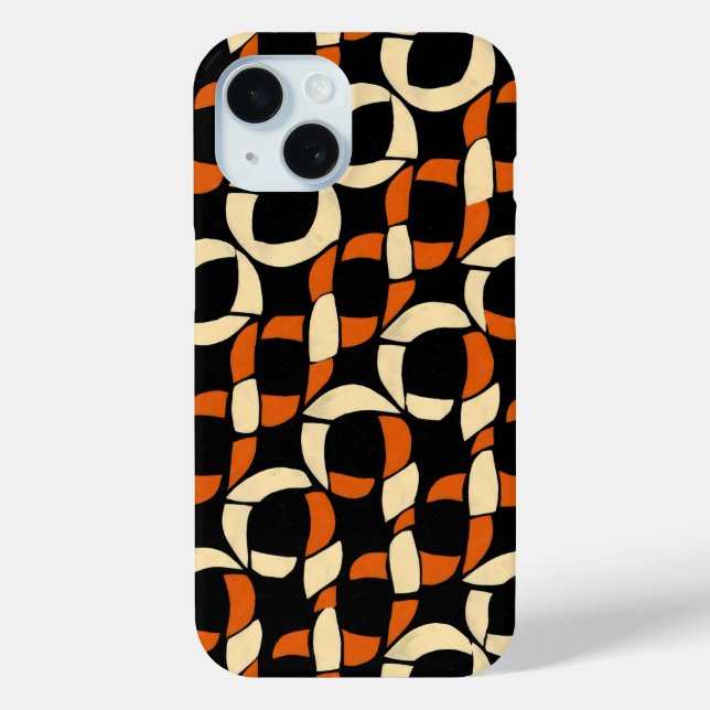 Coques Case-Mate iPhone Motif de chaîne orange jaune (Verso)