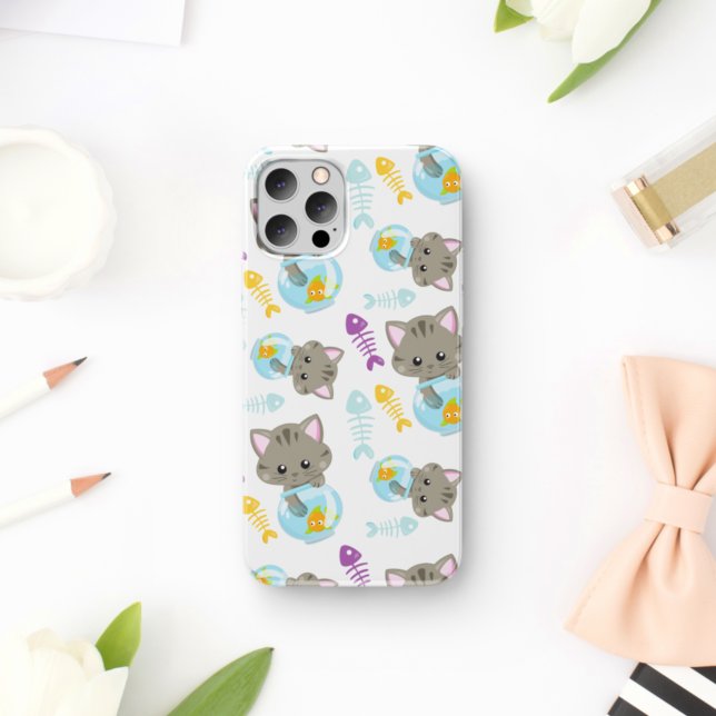 Coques Case-Mate iPhone Motif De Chats, Chats Mignons, Chatons, Poisson (Créateur téléchargé)