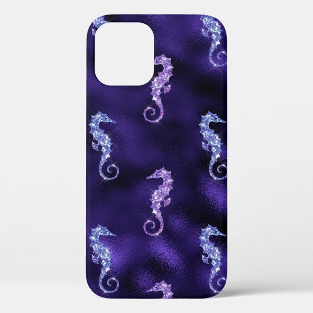 Coques Case-Mate iPhone Motif de cheval marin coloré Océan Glamour (Verso)