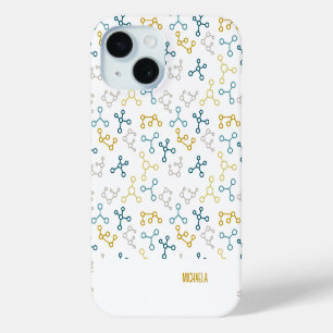 Coque Pour iPhone 15 Motif de chimie moléculaire moderne personnalisé
