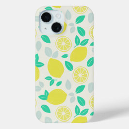 Coque Pour iPhone 15 Motif de citron d'été en crème