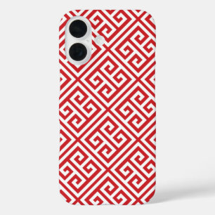 Coques iPhone 16 Motif de clé rouge grec