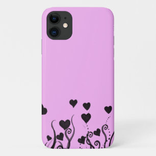Coque Case-Mate Pour iPhone Motif De Coeurs, Coeurs Noirs, Points, Amour, Rose
