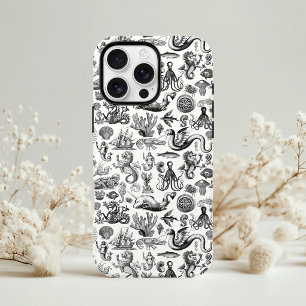 Case-Mate iPhone Case Motif de créatures marines vintage noir blanc