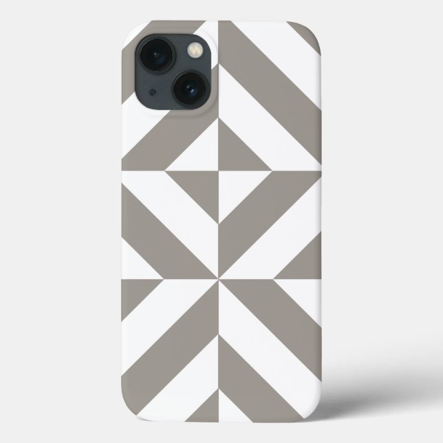 Coques Case-Mate iPhone Motif de cube géométrique gris argenté (Verso)