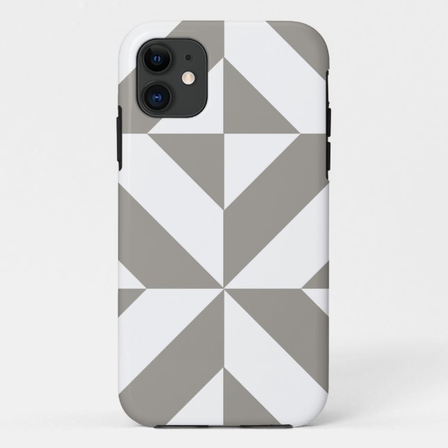 Coques Case-Mate iPhone Motif de cube géométrique gris argenté (Dos)