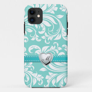 Etui iPhone Case-Mate Motif de Damas bleu et blanc avec monogramme