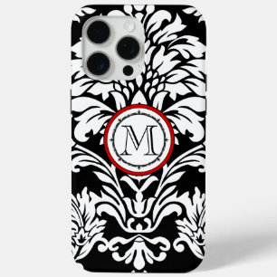 Coque iPhone 15 Pro Max Motif de Damas Vintage Monogramme Iphone