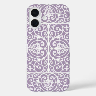 Coques iPhone 16 Motif de défilement Lavender