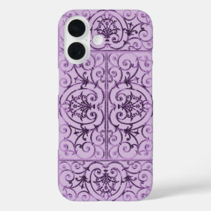 Coques iPhone 16 Motif de défilement Lilac