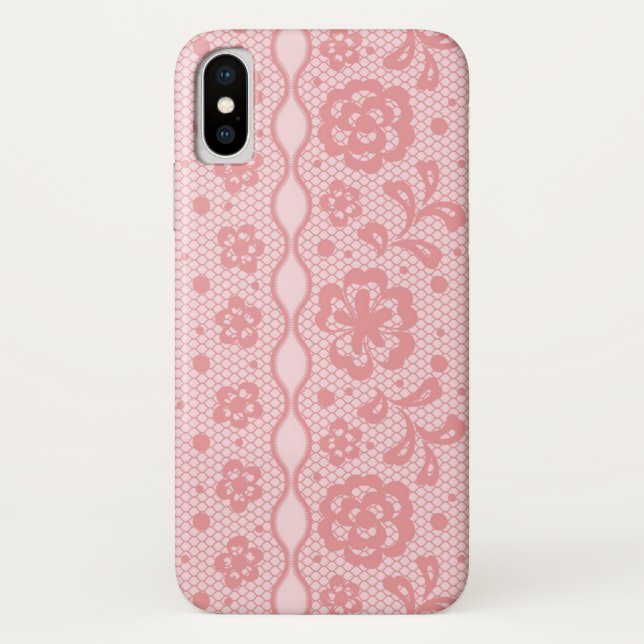 Coques Case-Mate iPhone Motif de dentelle, cru 3 de fleur (Dos)