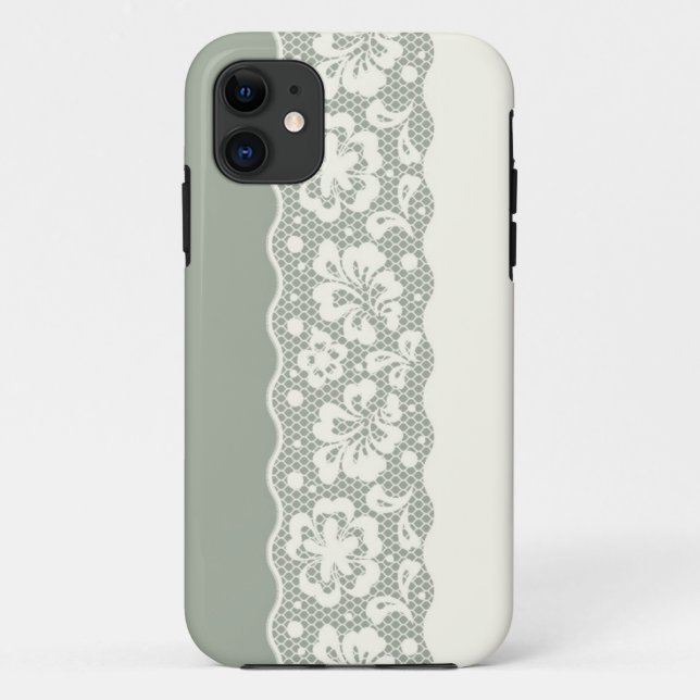 Coques Case-Mate iPhone Motif de dentelle, cru 5 de fleur (Dos)