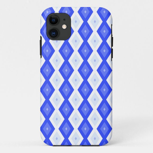 Coques Case-Mate iPhone Motif de diamant bleu royal (Dos)