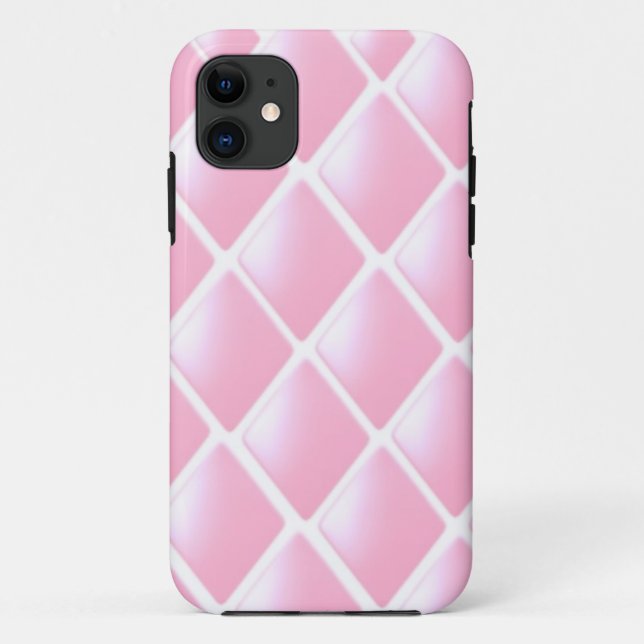 Coques Case-Mate iPhone Motif de diamants carrelé rose (Dos)