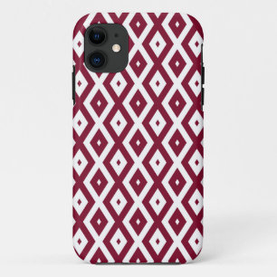 Case-Mate iPhone Case Motif de diamants de Bourgogne et blanc