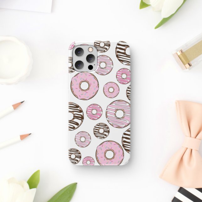 Coques Case-Mate iPhone Motif De Donuts, Donuts Roses, Donuts Blancs (Créateur téléchargé)