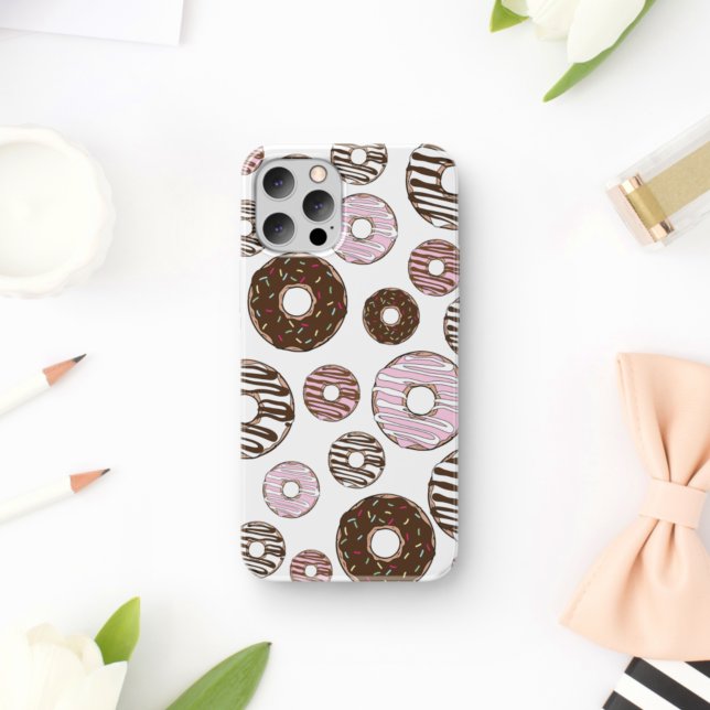 Coques Case-Mate iPhone Motif De Donuts, Donuts Roses, Donuts Brown (Créateur téléchargé)