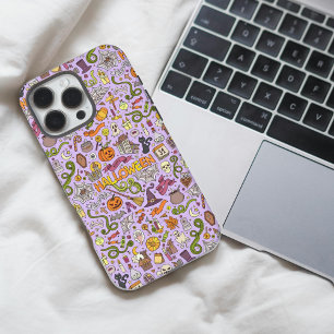 Coques iPhone 16 Pro Max Motif de doodle Halloween mignon