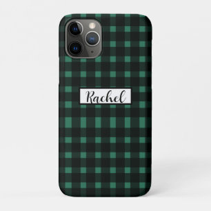 Case-Mate iPhone Case Motif de En vichy noir vert