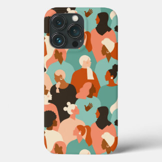 Case-Mate iPhone Case Motif de facettes rétroactives de la diversité hum