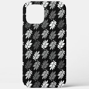 Case-Mate iPhone Case Motif de feuille aînée noir blanc gris