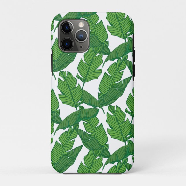 Coques Case-Mate iPhone Motif de feuille de banane tropicale (Dos)