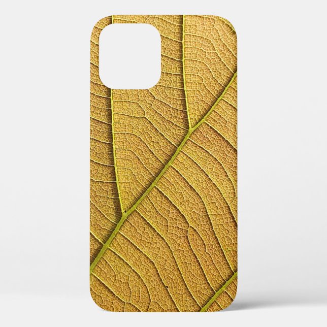 Coques Case-Mate iPhone Motif de feuille jaune doré le matin.  (Verso)