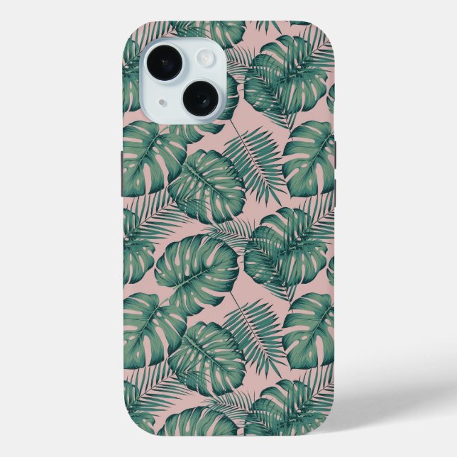 Coques Case-Mate iPhone Motif de feuille tropicale (Verso)