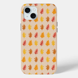 Coque iPhone 15 Mini Motif de feuilles de chêne
