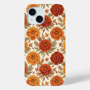 Coque Pour iPhone 15 Motif de fleur de souci d'automne
