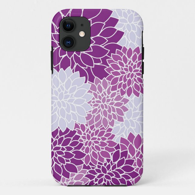 Coques Case-Mate iPhone Motif de fleurs de lavande violette (Dos)