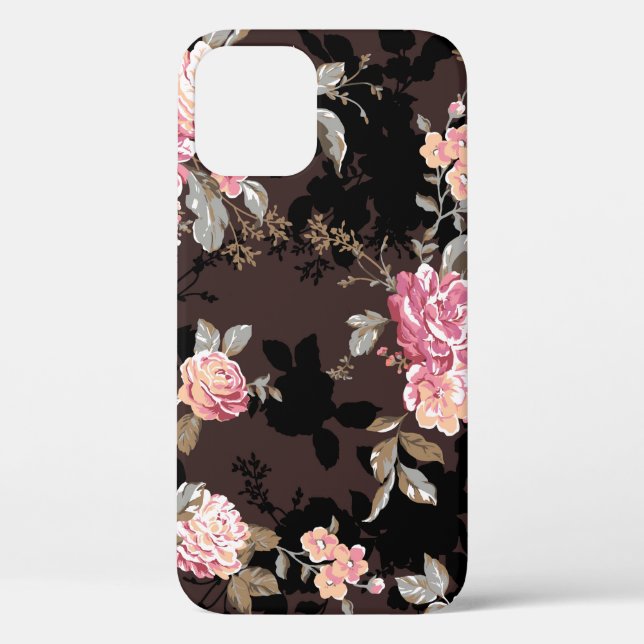 Coques Case-Mate iPhone motif de fleurs dessin textile motif d'illustratio (Verso)