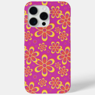Coque iPhone 15 Pro Max Motif de fleurs Super magenta violet