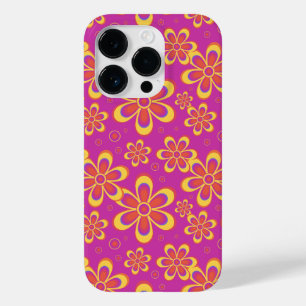 Coque Pour iPhone 14 Pro Motif de fleurs Super magenta violet