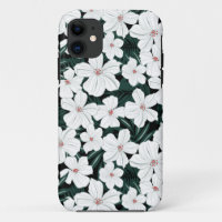 Motif de fleurs tropical blanc