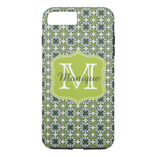 Case-Mate iPhone Case Motif de fleurs vertes de monogramme