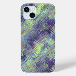 Coque iPhone 15 Mini Motif de fluides bleu tanzanite