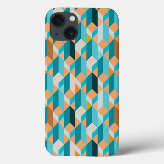 Coques Case-Mate iPhone Motif De Formes Turquoises Et Oranges (Verso)