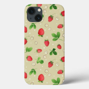 Coques Pour iPhone Motif de fraises d'aquarelle