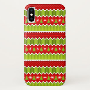 Etui iPhone Case-Mate Motif De Frappes Chevron Rouge Et Vert Noël