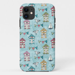Coque iPhone 11 Motif de huttes et de mouettes de plage