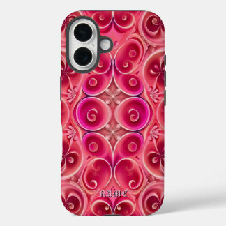 Coques iPhone 16 Motif de Kaleidoscope rose