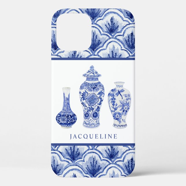 Coques Case-Mate iPhone Motif de la Chinoiserie Blue White Ginger Jars (Verso)