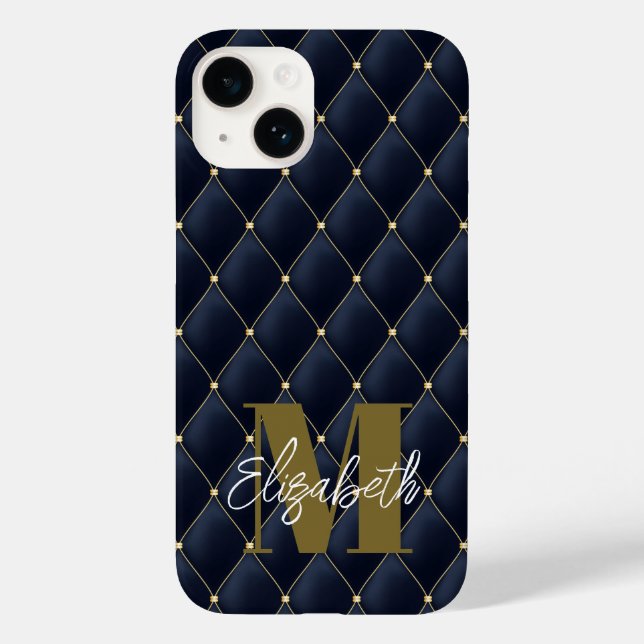 Coques Case-Mate iPhone Motif de la marine Monogram Gold (Verso)