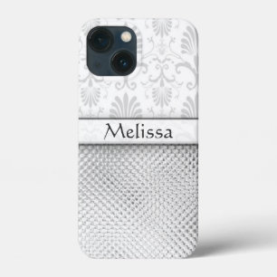 Coques Pour iPhone Motif de l'effet Bling en argent personnalisé